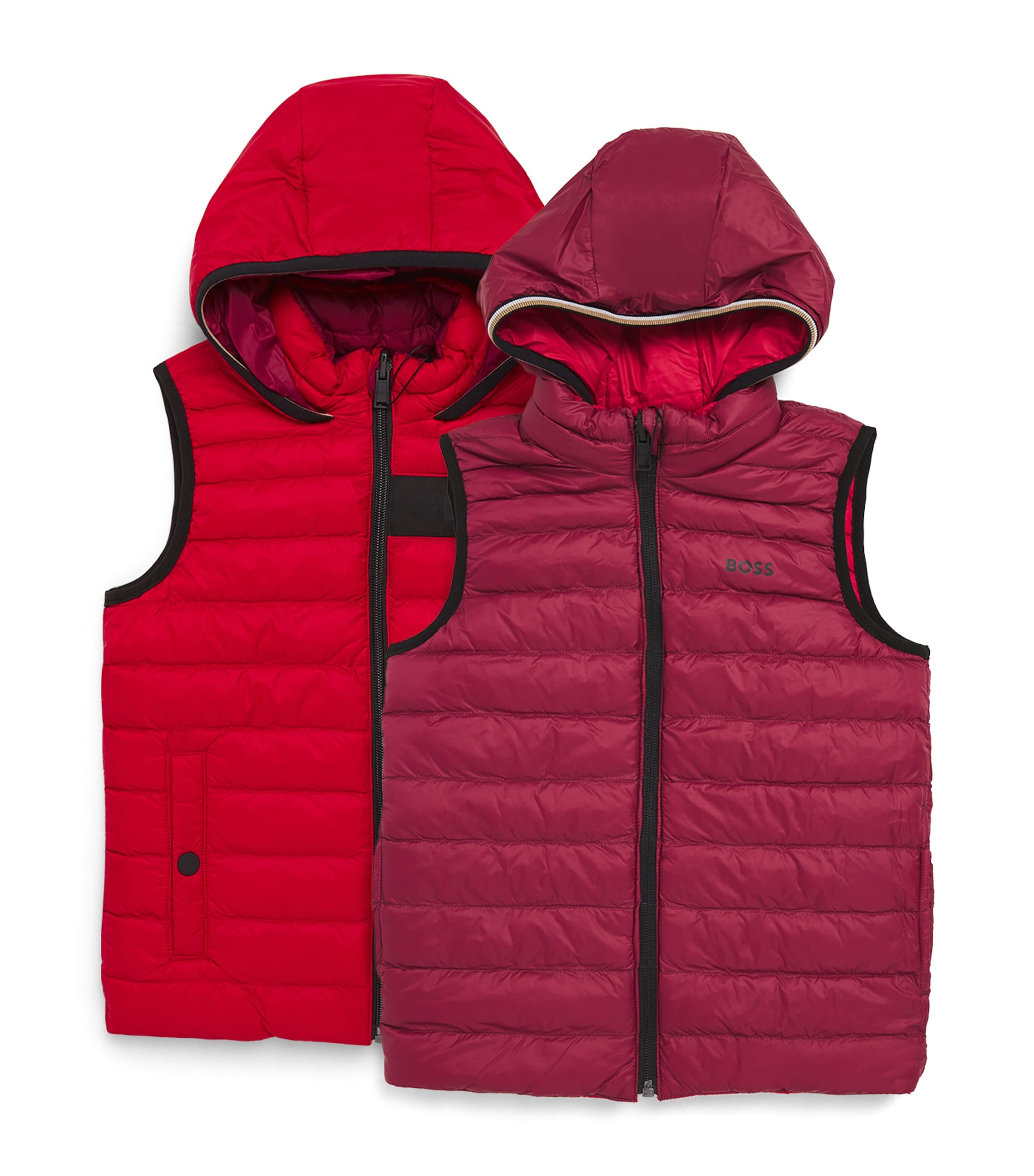 Shop Bosswear Padded Reversible Gilet In Red