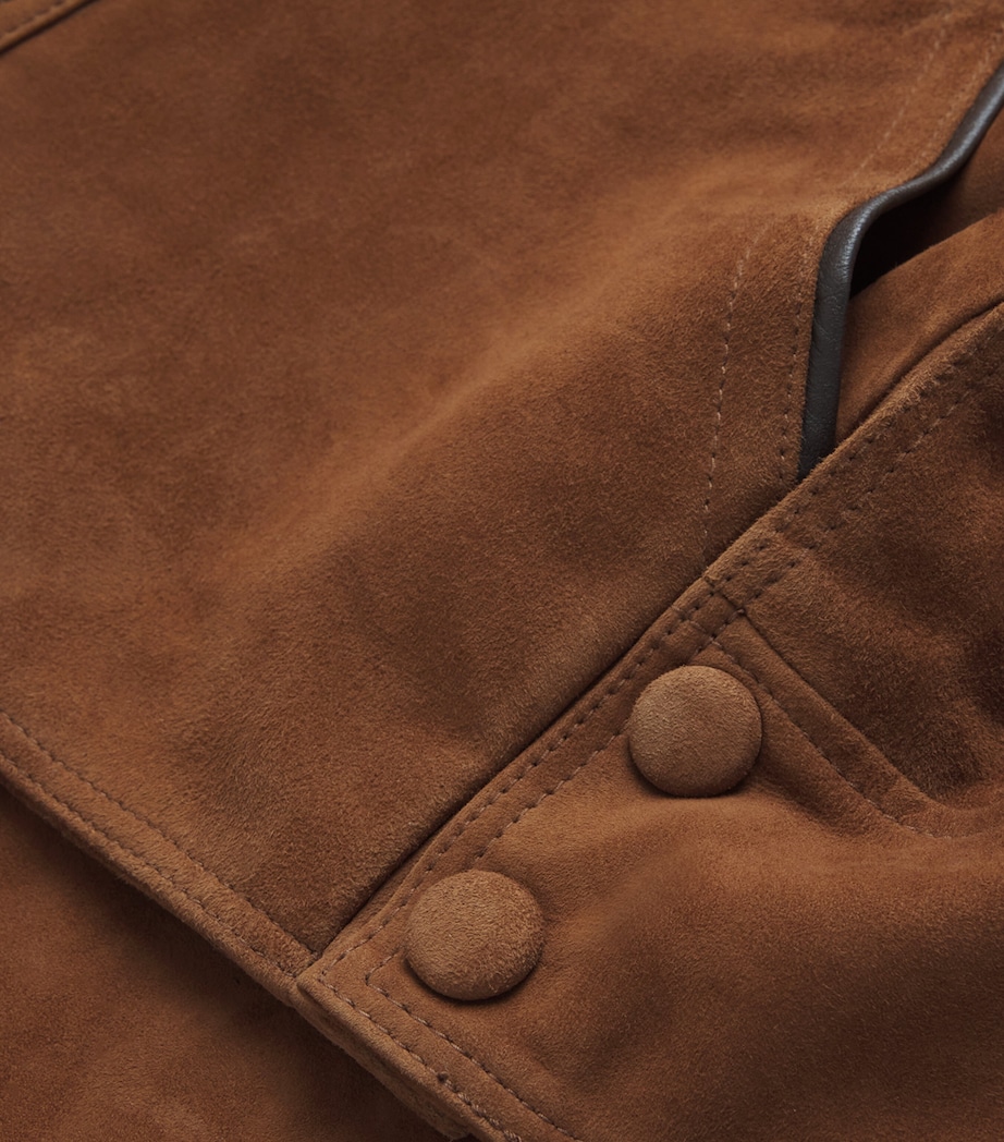 Suede Oversized Jacket BROWN Image 5