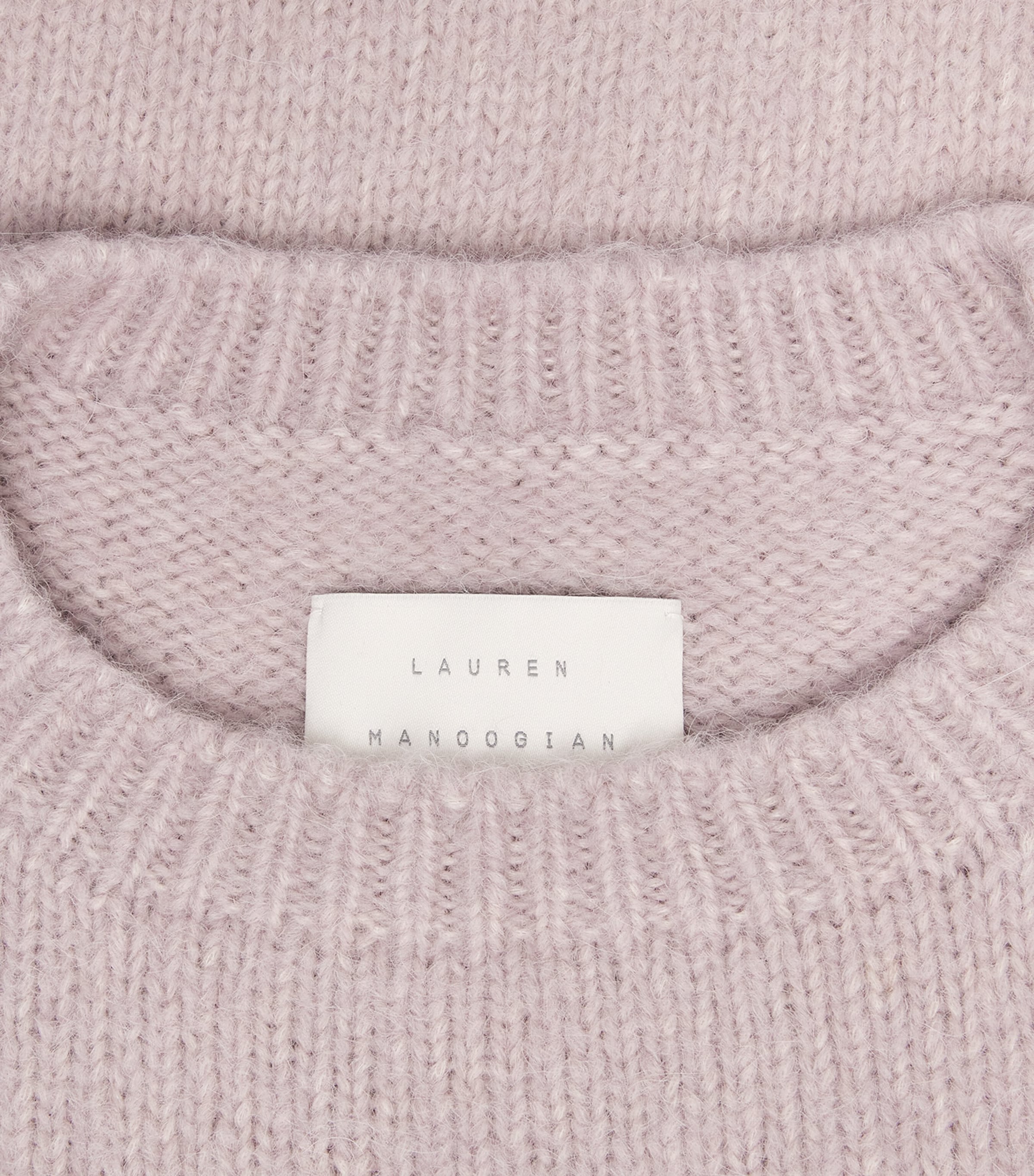 Lauren Manoogian Womens Alpaca-Cotton-Wool Crew-Neck Sweater Lavender Image 6
