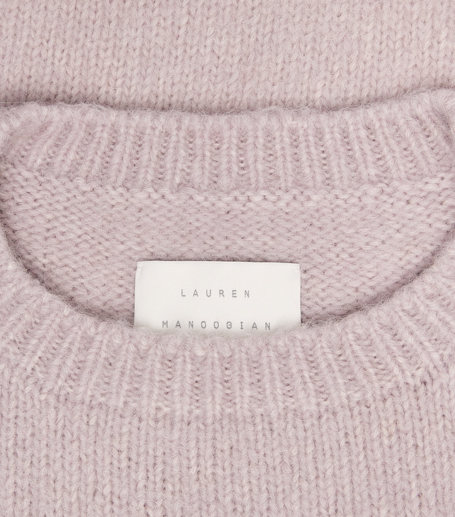 Lauren Manoogian Womens Alpaca-Cotton-Wool Crew-Neck Sweater Lavender Image 6