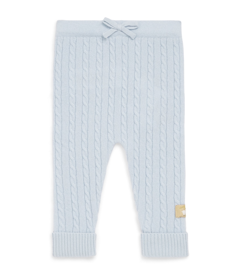 Purebaby Cashmere Cable-Knit Leggings (0-12 Months) Pnbmel Pale Blu Mlng Image 1