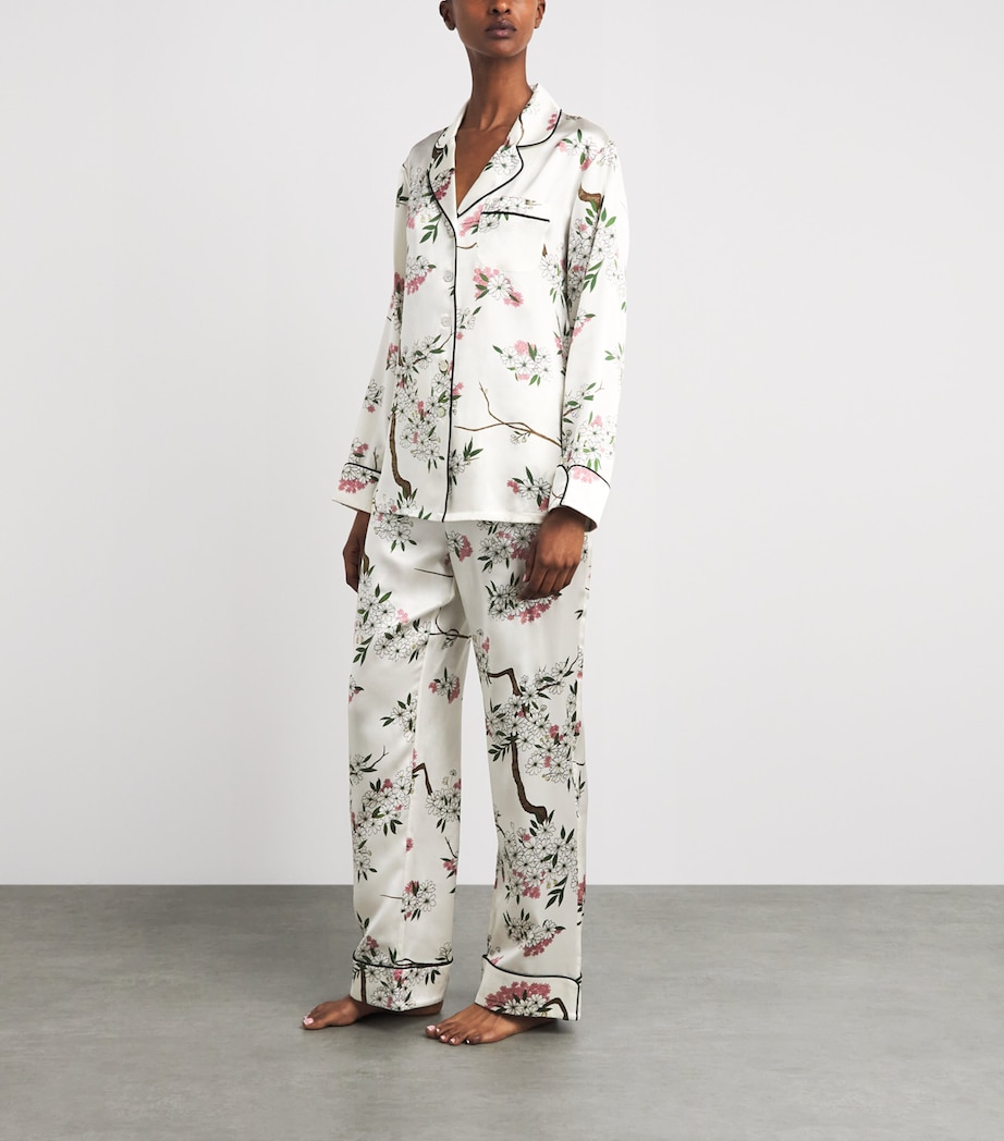 Olivia von Halle Womens Silk Floral Lila Pyjama Set Ana Image 2