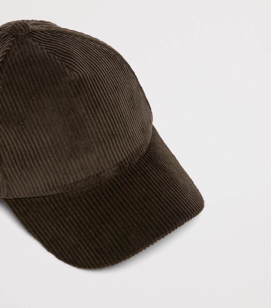 Weekend Max Mara Cotton Corduroy Baseball Cap Brown Image 3