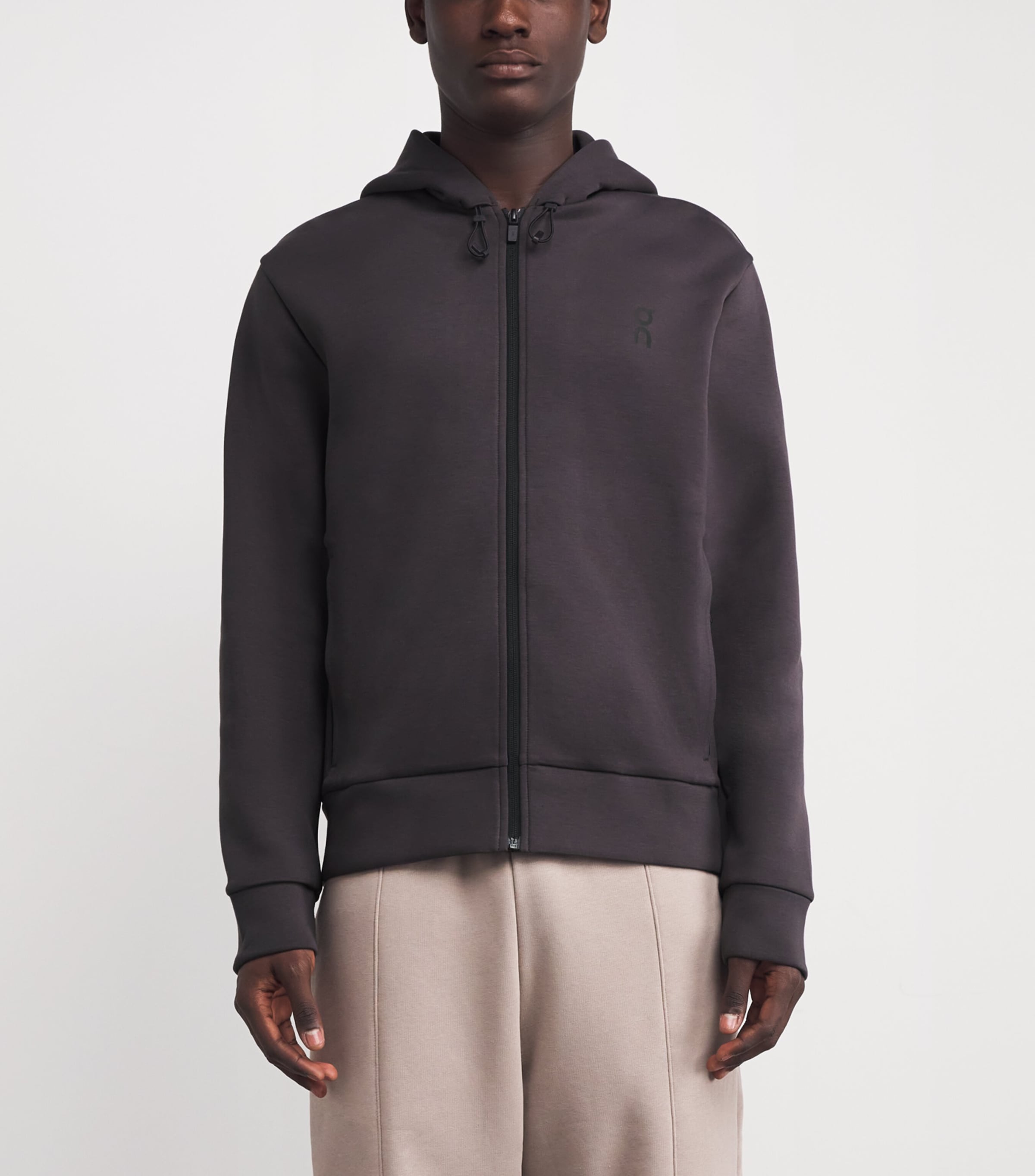 Focus Tech Zip-Up Hoodie PEBBLE Image 3