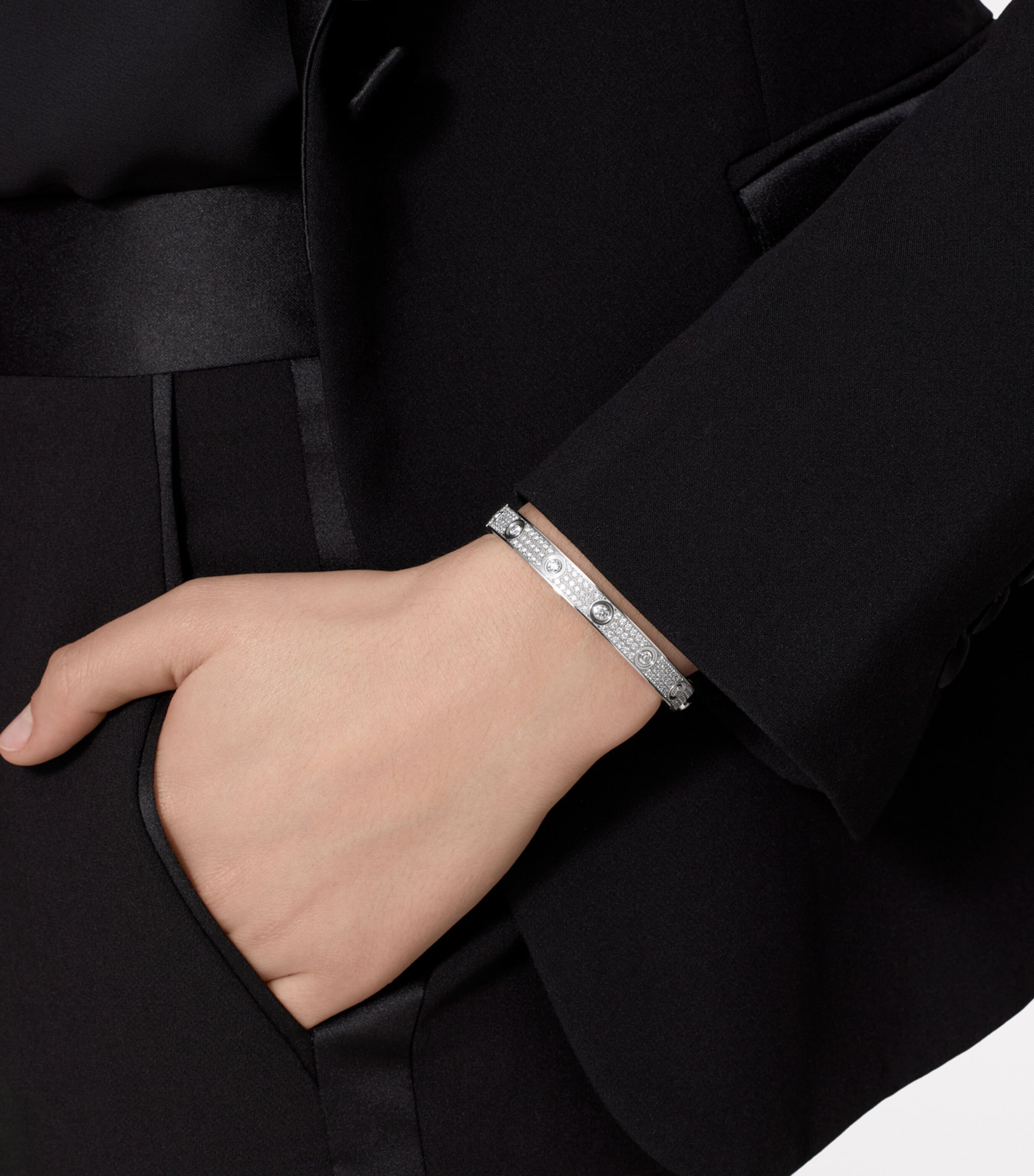 White Gold and Diamond LOVE Bracelet WHITE GOLD Image 2