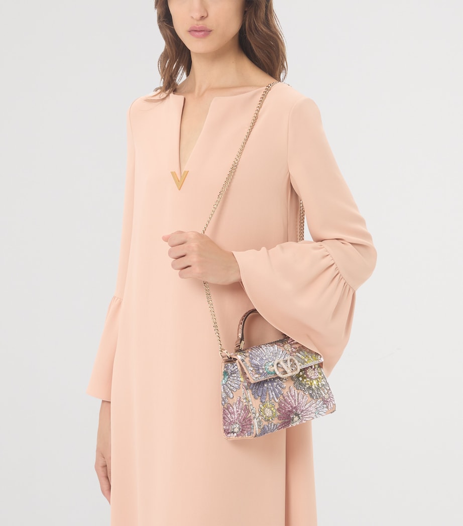 Valentino Garavani Sequinned VSLING Top-Handle Bag Image 6