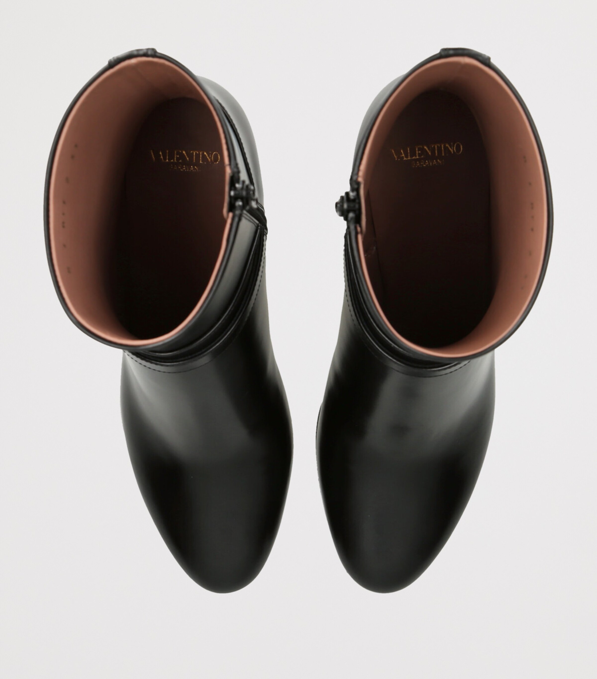 Valentino Garavani Leather Pattie Heeled Ankle Boots 75 Black Image 4