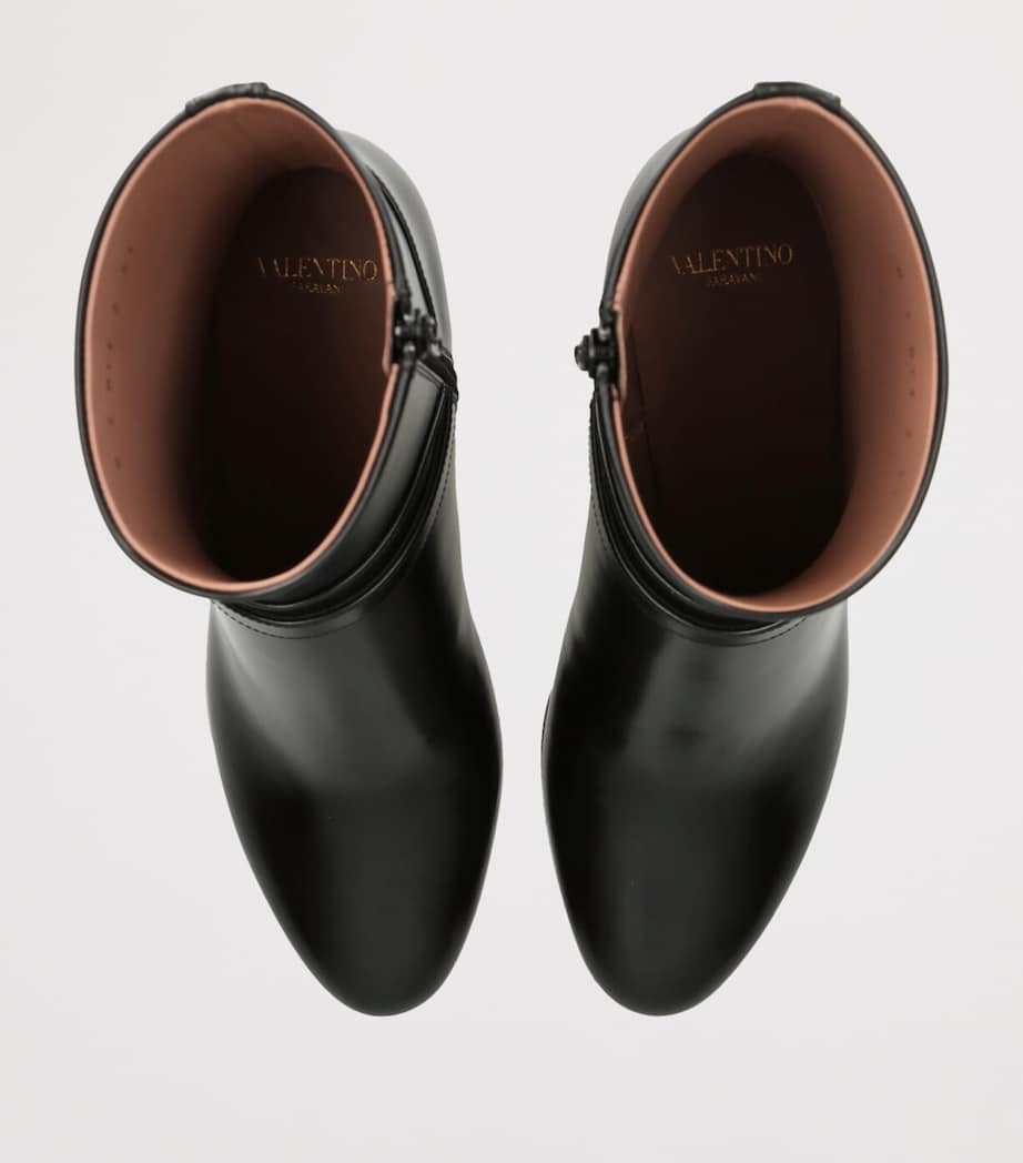Leather Pattie Heeled Ankle Boots 75 BLACK Image 4