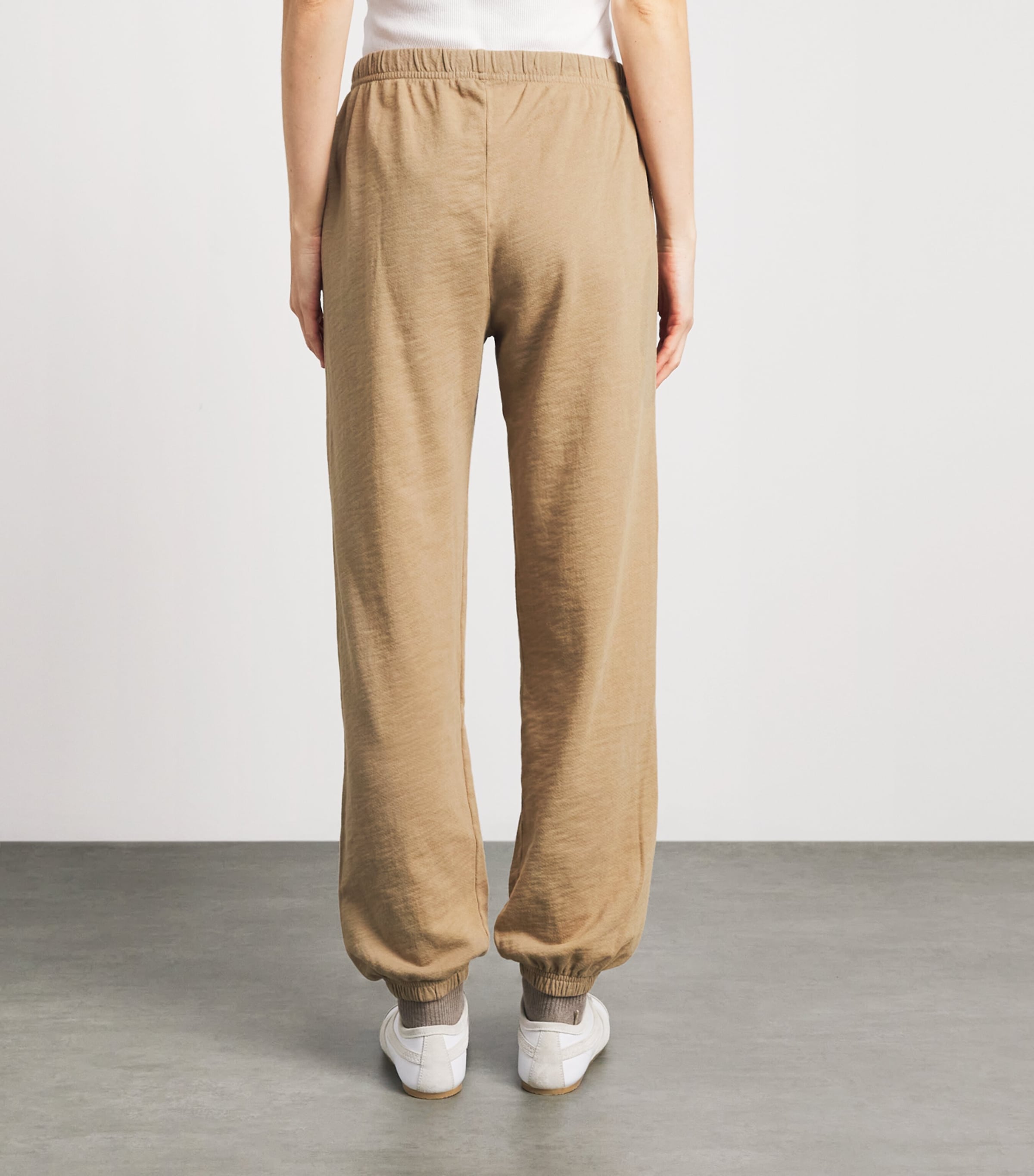 ÉTERNE Womens Cotton Boyfriend-Pocket Sweatpants Taupe Image 5