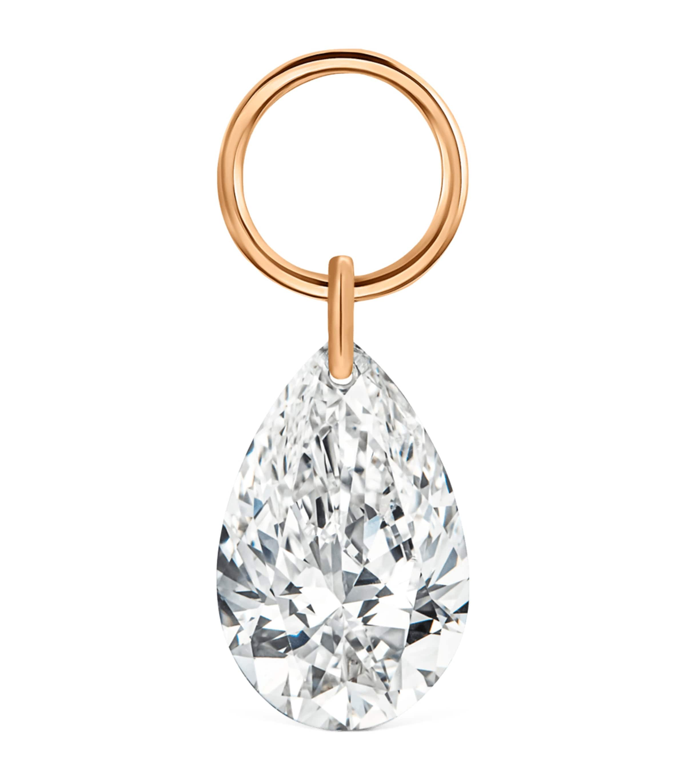 Maria Tash Rose Gold And Diamond Pear Floating Charm