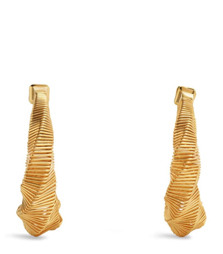 Square Spiral Hoop Earrings NOIR Image 3