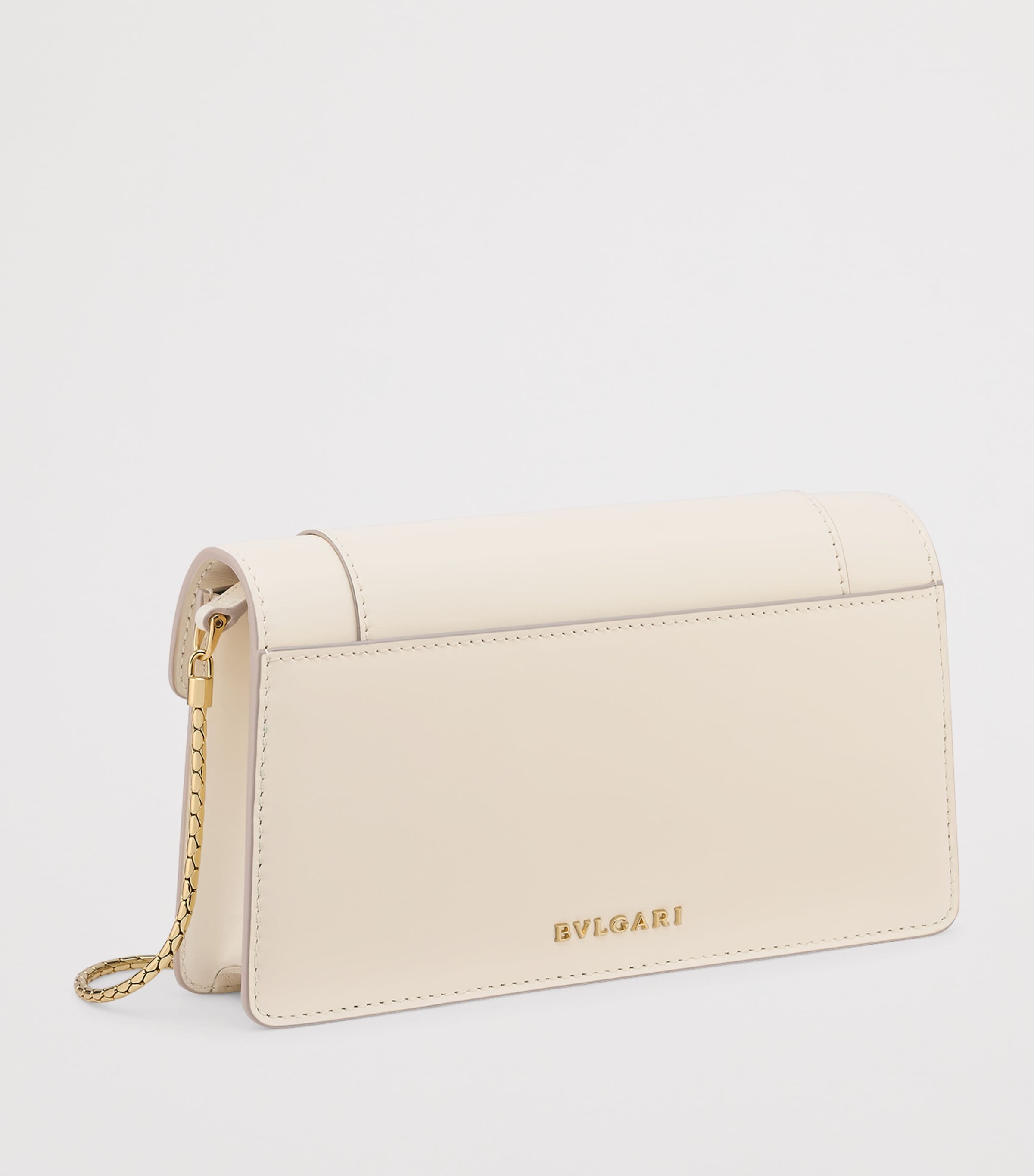 Leather Serpenti Forever Chain Wallet WHITE Image 3