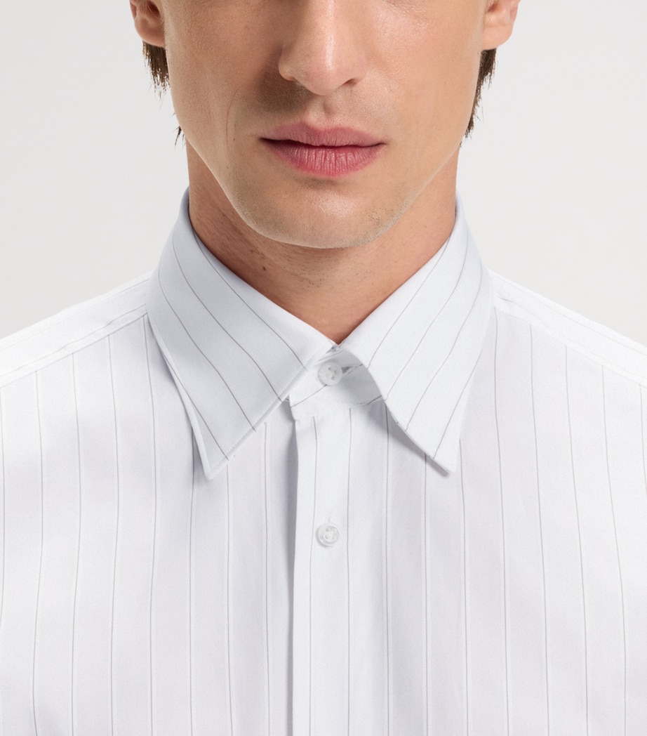 Cotton Stripe Slim Shirt 255 Image 4