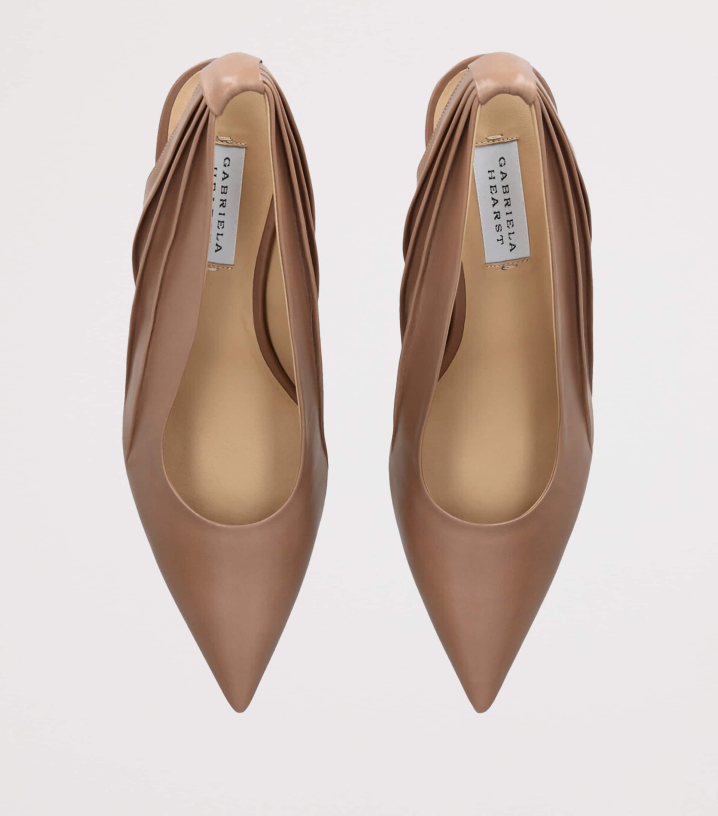 Leather Amari Slingback Pumps 75 BEIGE Image 4
