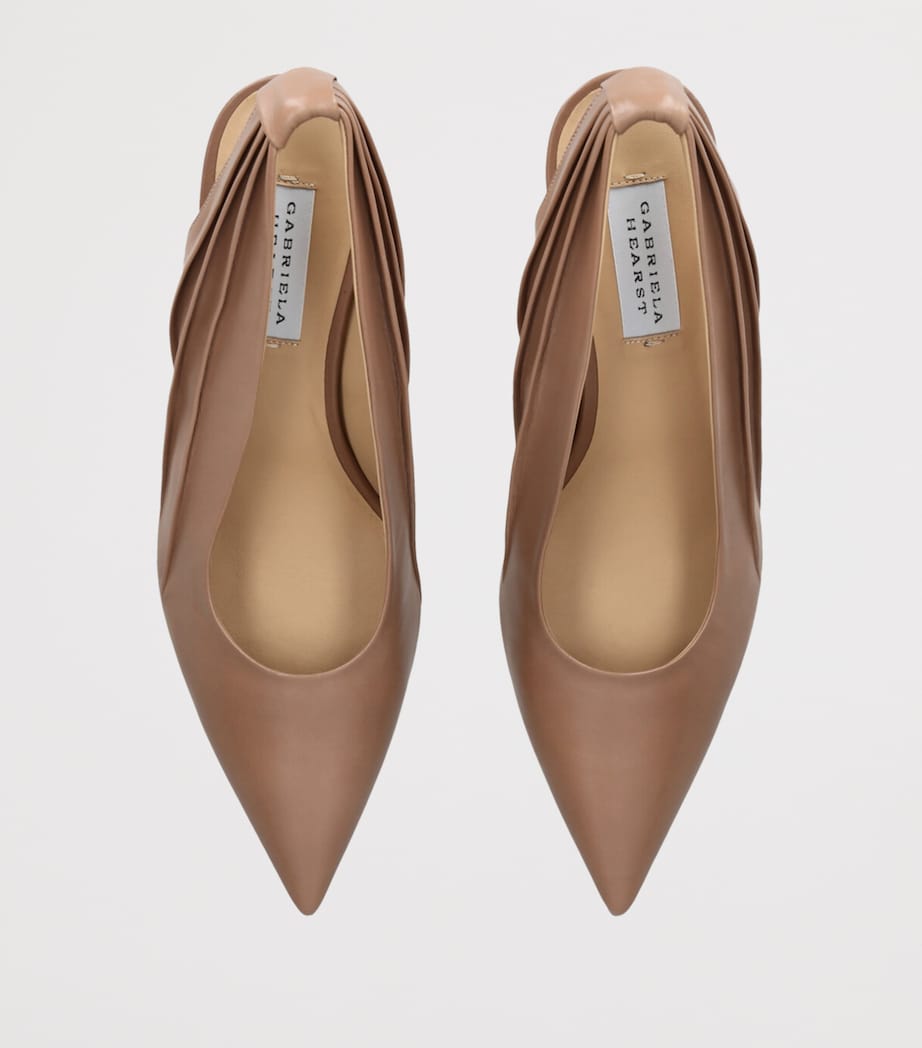 Leather Amari Slingback Pumps 75 BEIGE Image 4