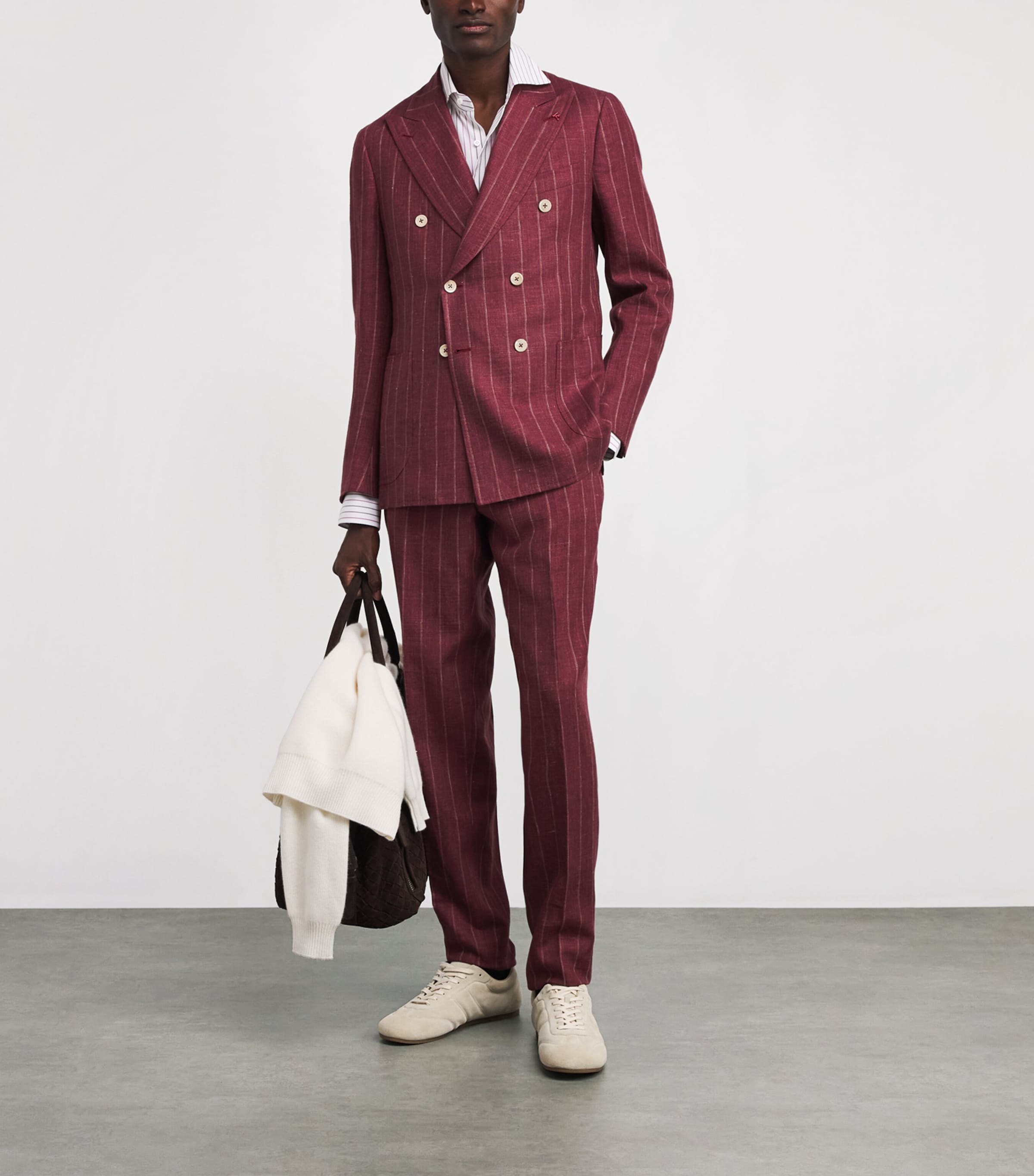 Isaia Mens Egyptian Cotton Stripe Shirt Image 2