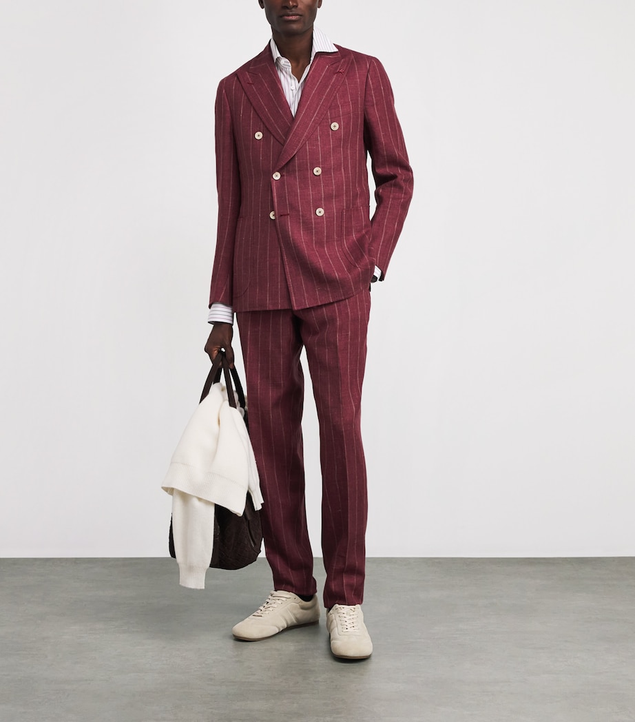 Isaia Mens Egyptian Cotton Stripe Shirt Image 2