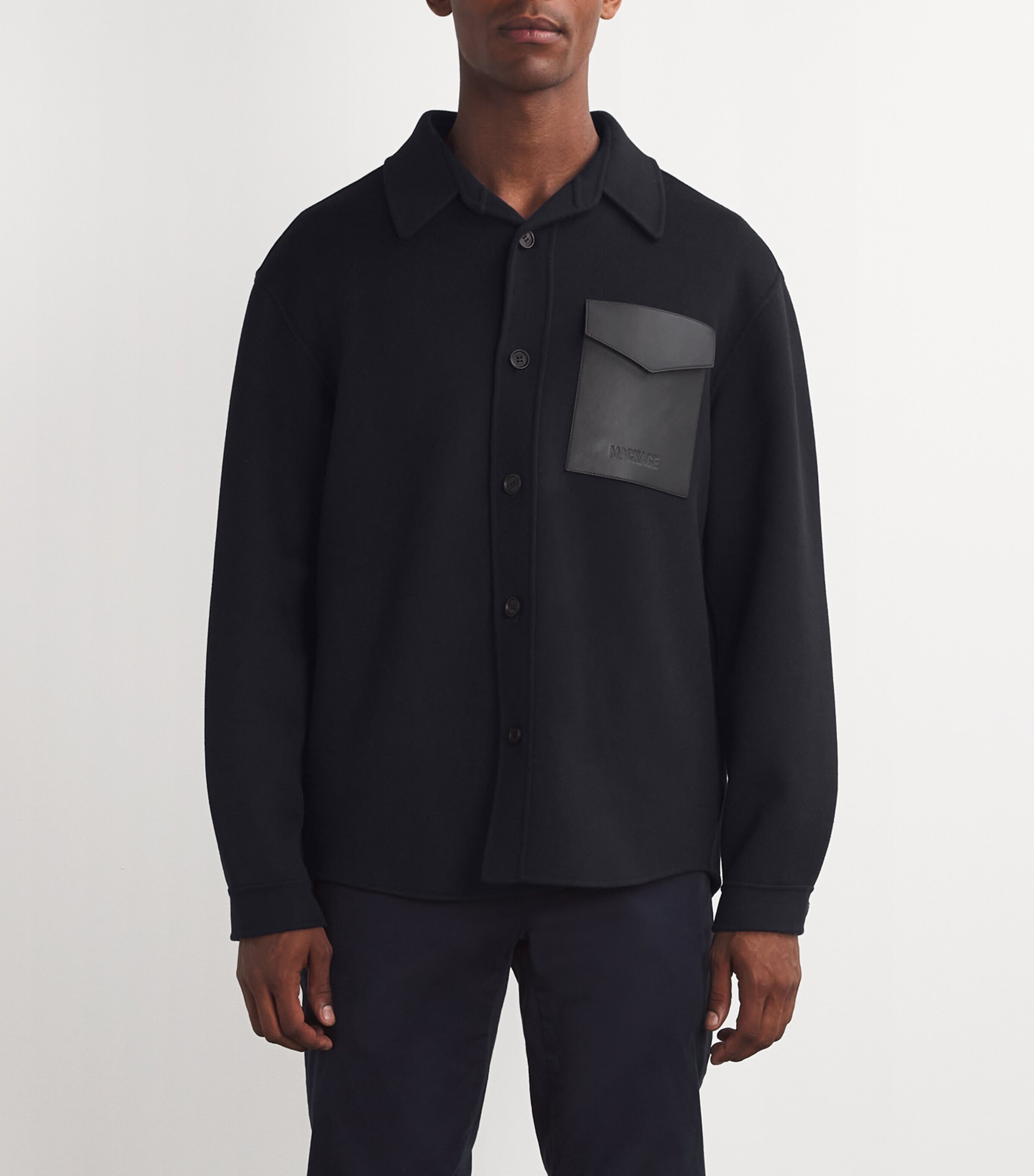 Wool Emmanuel Overshirt NAVY Image 3