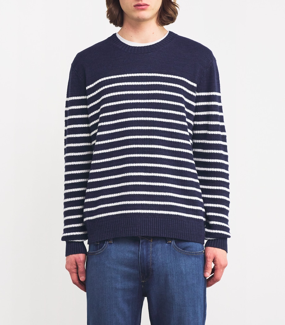 PAIGE Mens Linen-Cotton Striped Beaux Sweater Gravity Stripe Image 3