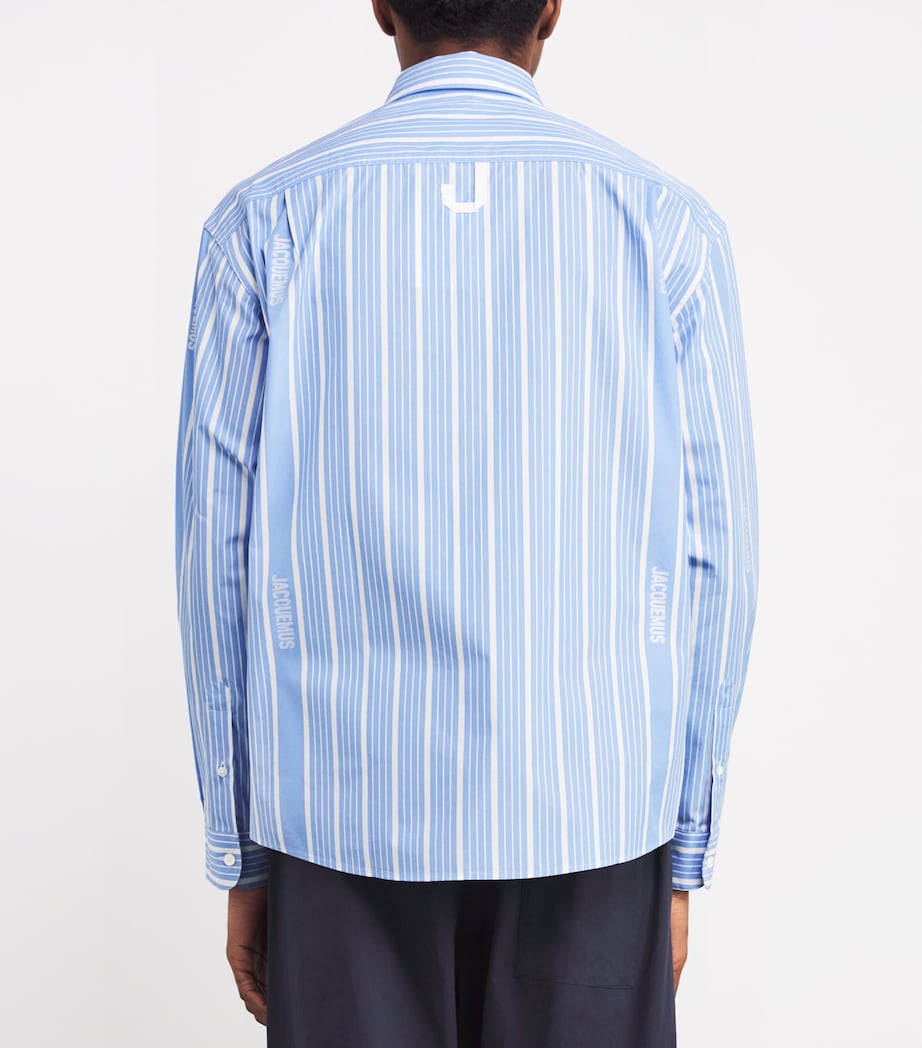 Cotton Striped Simo Shirt BUSINESS BIG LOGO Image 4