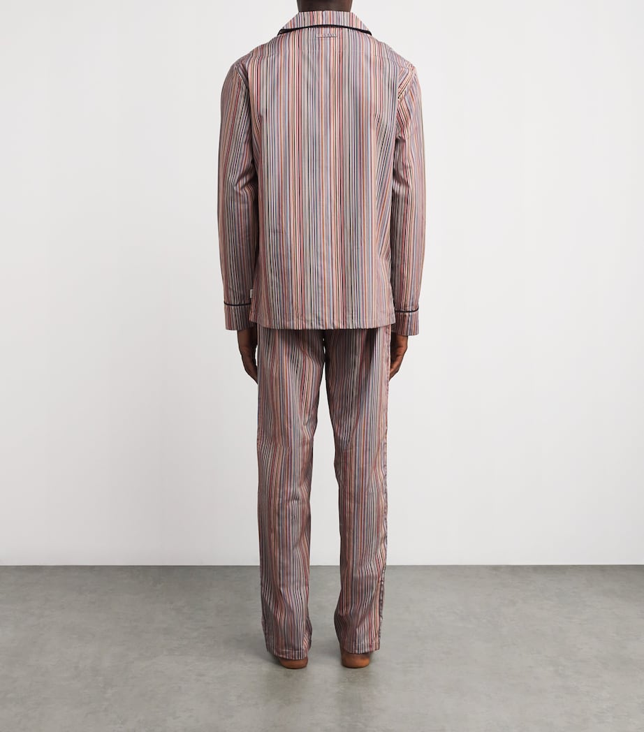 Cotton Signature Stripe Pyjama Set MULTICOLOUR Image 3