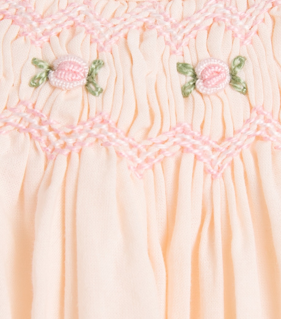 PEPA LONDON Cotton-Linen Smocked Dress with Bloomers (3-12 Months) Pink Image 4