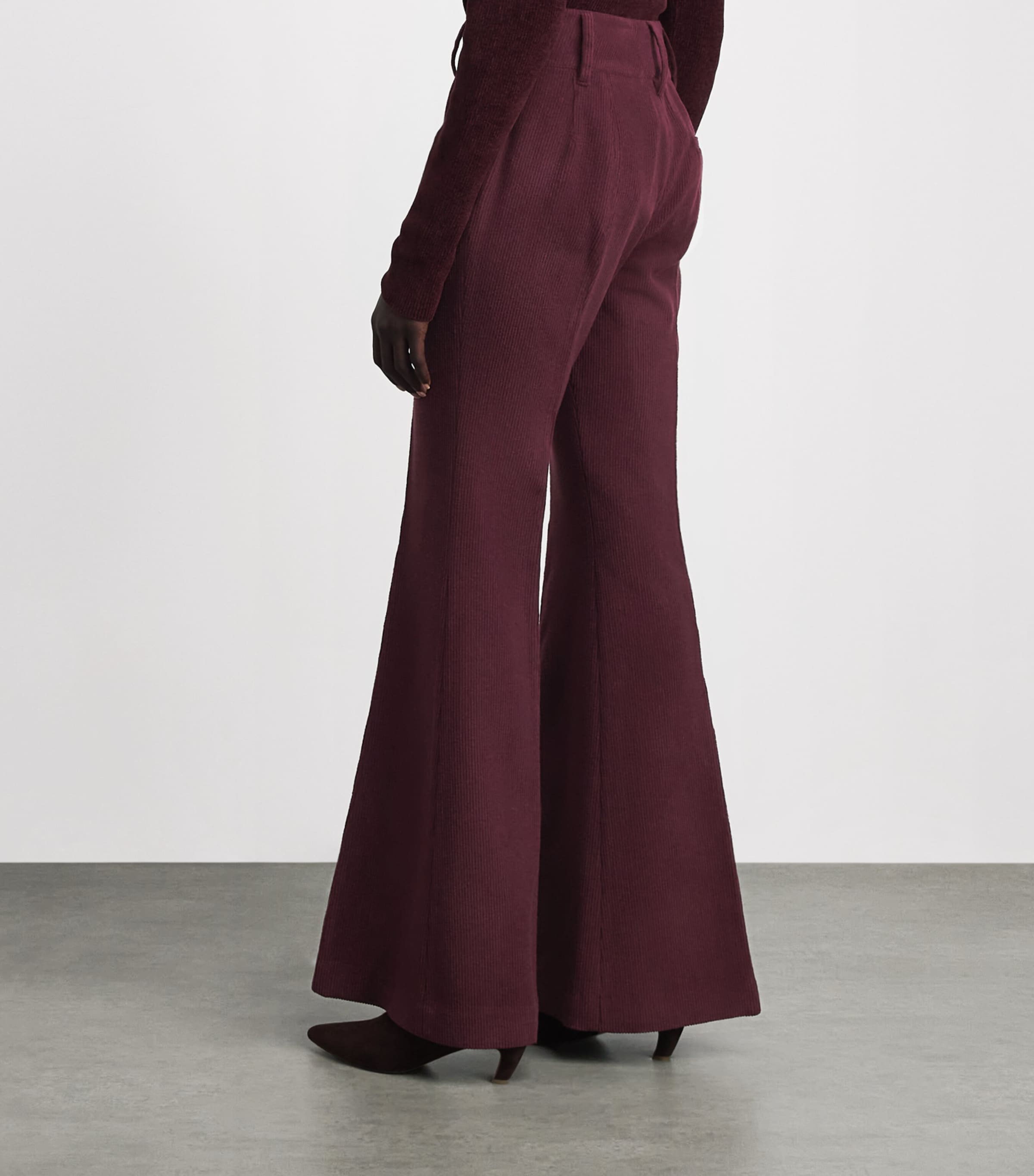 Gabriela Hearst Womens Cashmere-Wool Flared Rhein Trousers Plu Plum Image 5