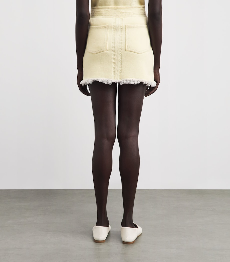 Barrie Womens Cashmere-Cotton Denim Mini Skirt Butter Denim Image 5