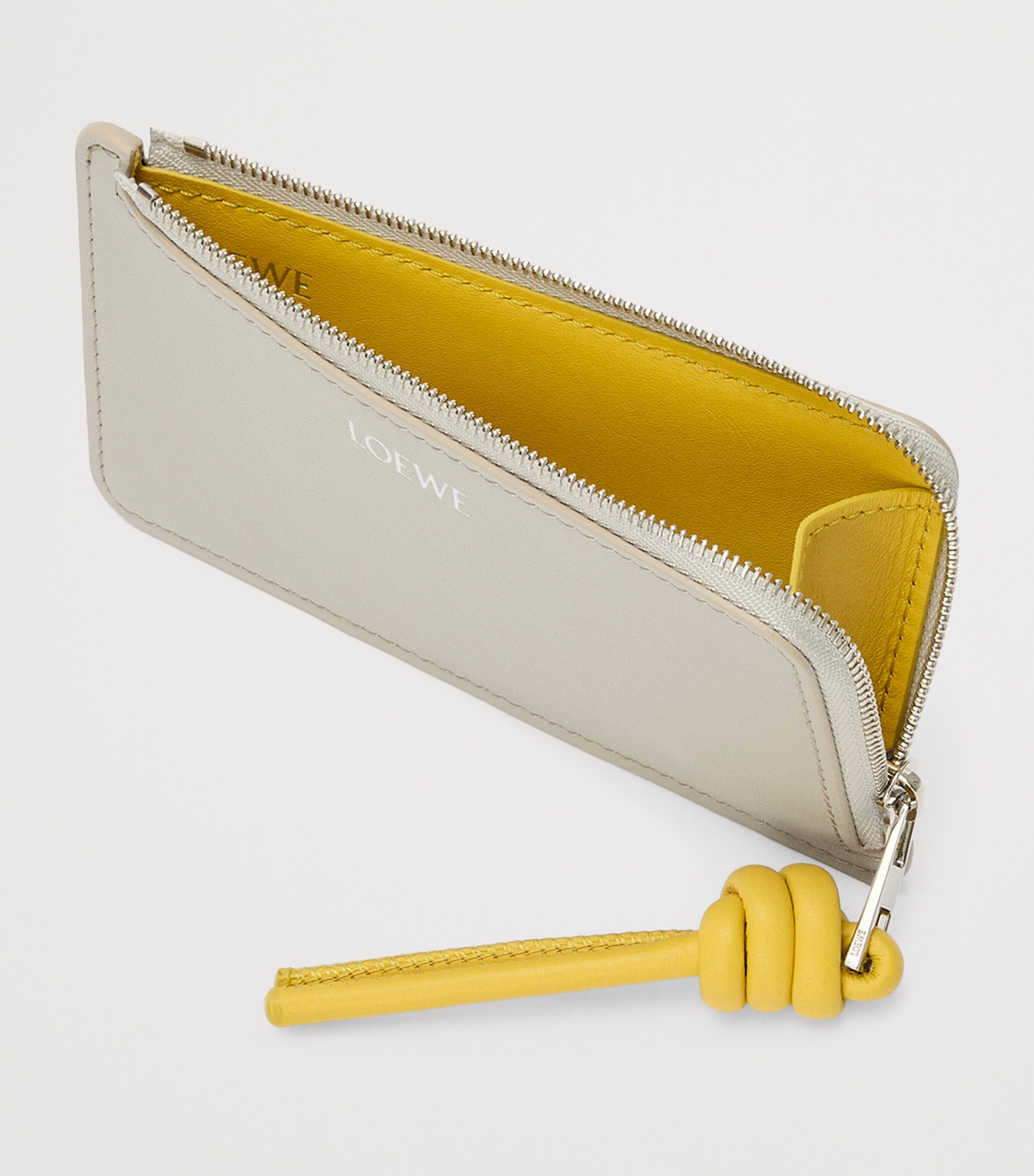 LOEWE Leather Knot Card Holder Shell Grey Dandelion Image 3