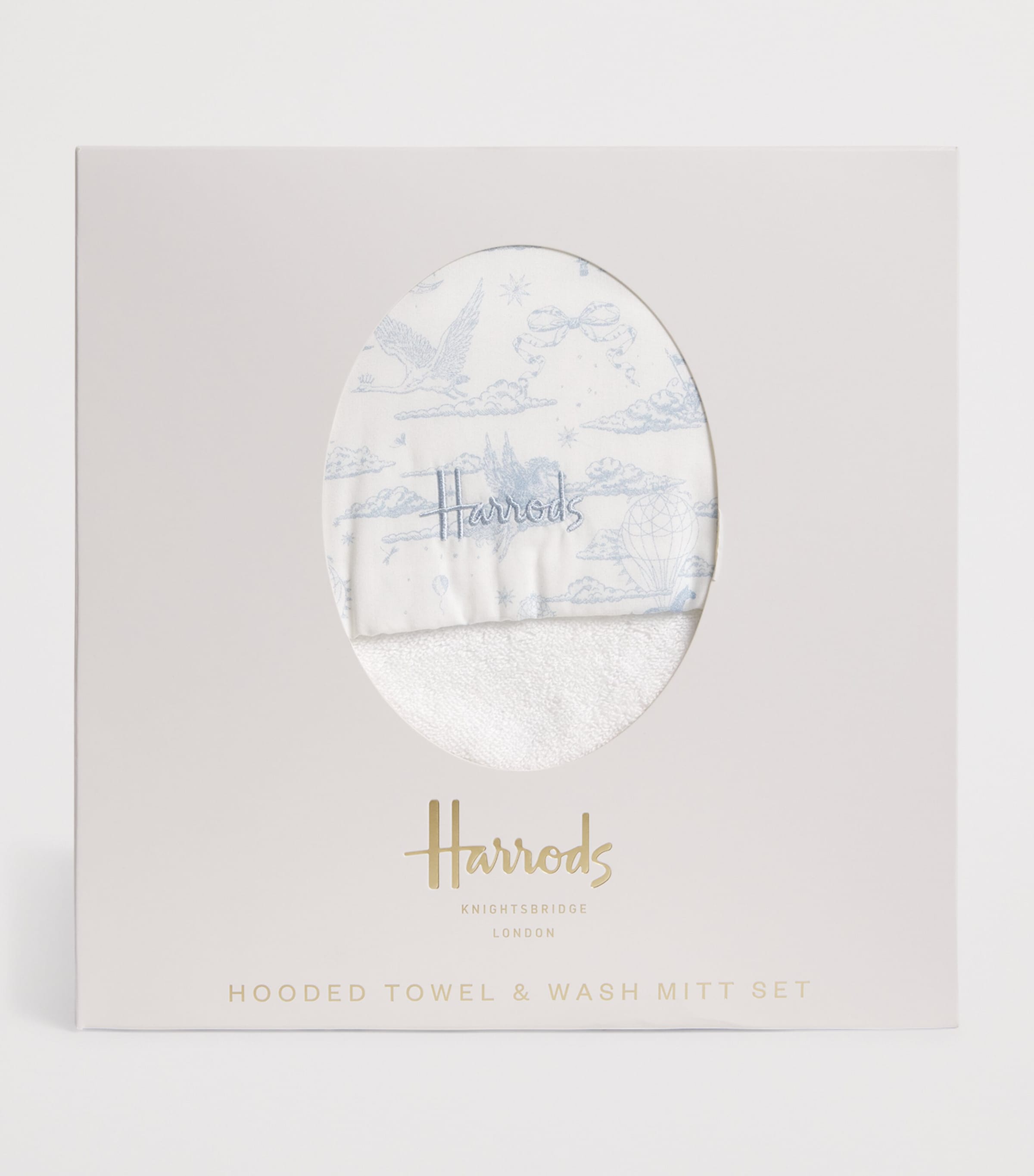 Organic Cotton Hooded Towel and Wash Mitt Set (70cm x 70cm) BLUE Image 2