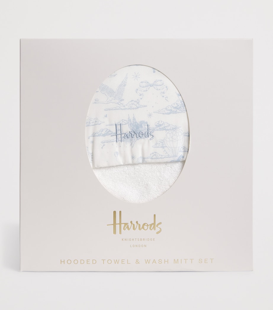 Organic Cotton Hooded Towel and Wash Mitt Set (70cm x 70cm) BLUE Image 2