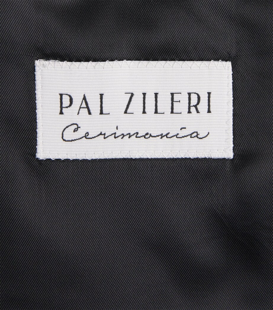 Pal Zileri Mens Jacquard 2-Piece Suit Black Image 6