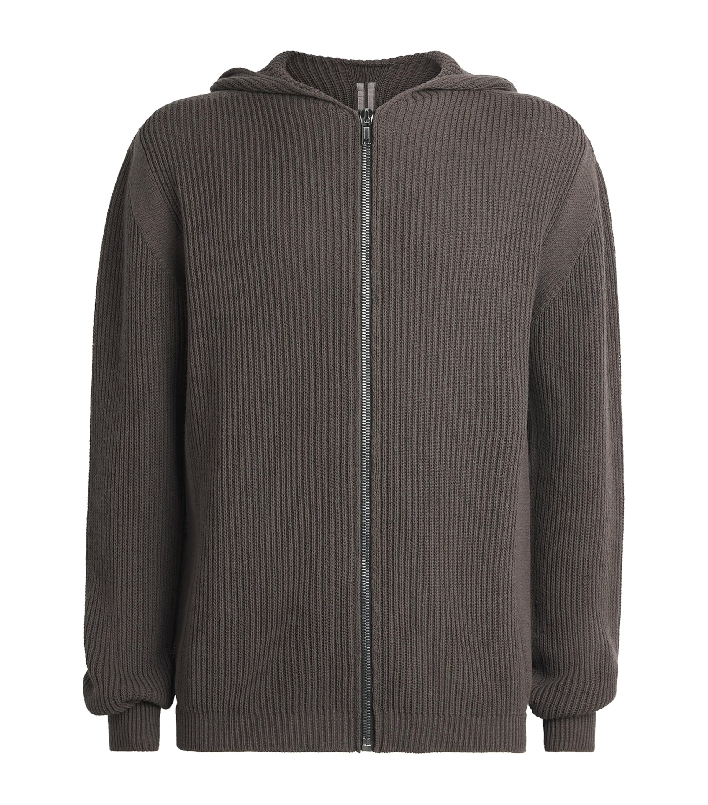 Rick Owens Mens Cashmere Zip-Up Hoodie Drk Dust Image 1