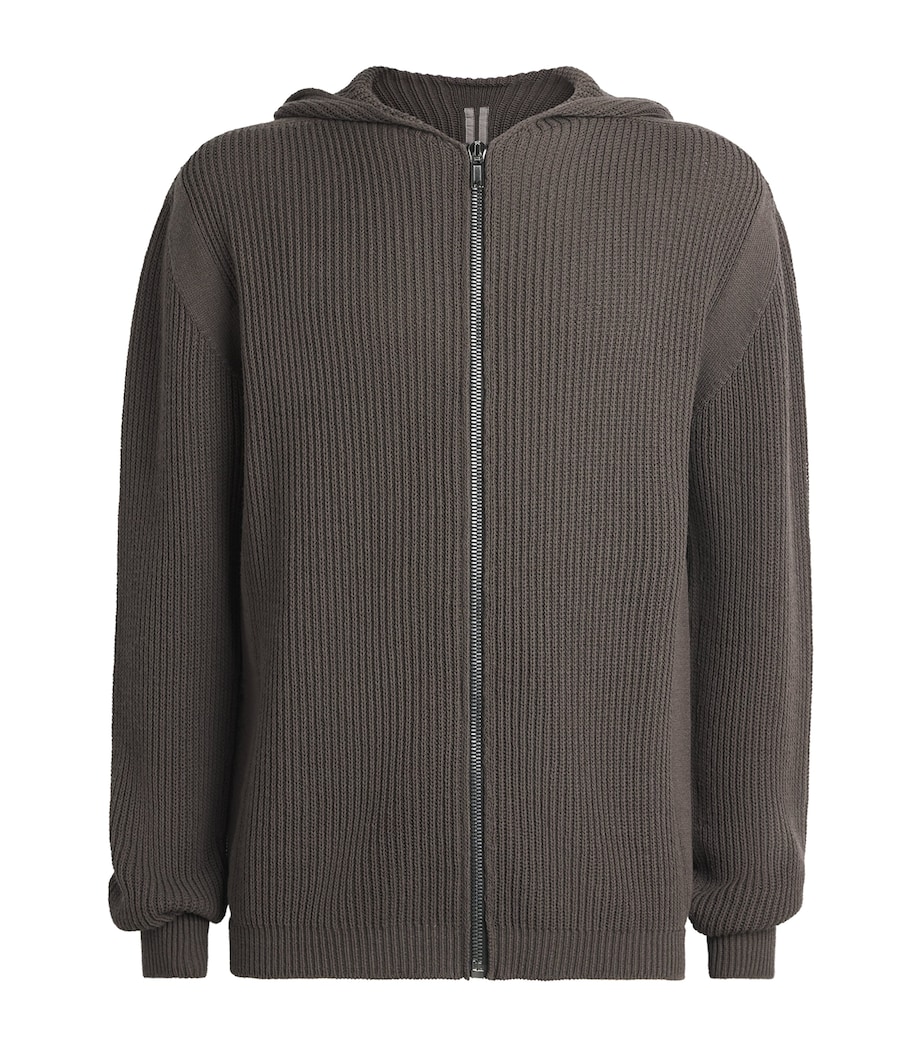 Rick Owens Mens Cashmere Zip-Up Hoodie Drk Dust Image 1