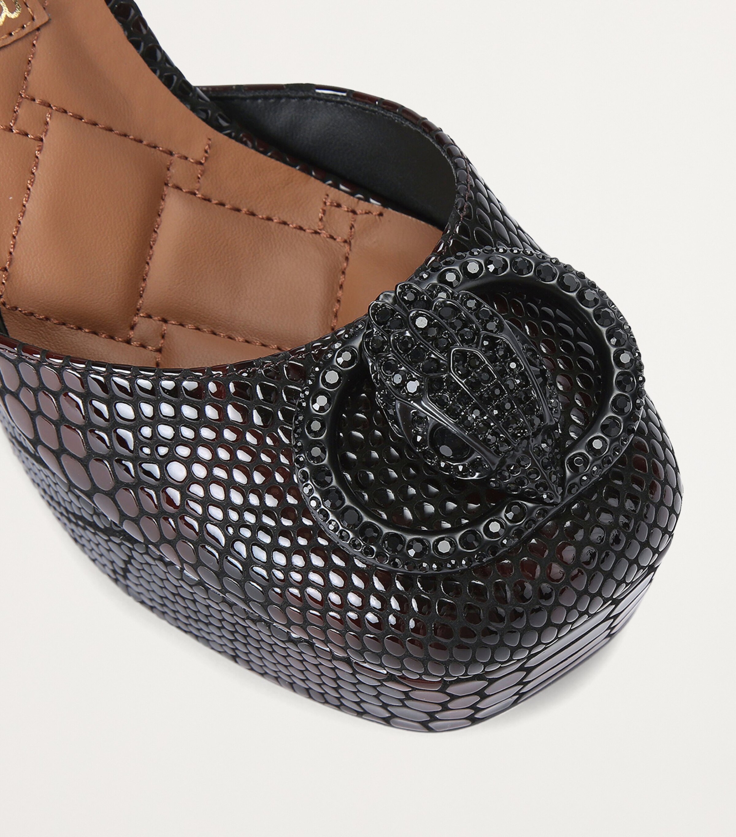 Kurt Geiger London Snake-Effect Chelsea Platform Heels Blk/brown Image 4