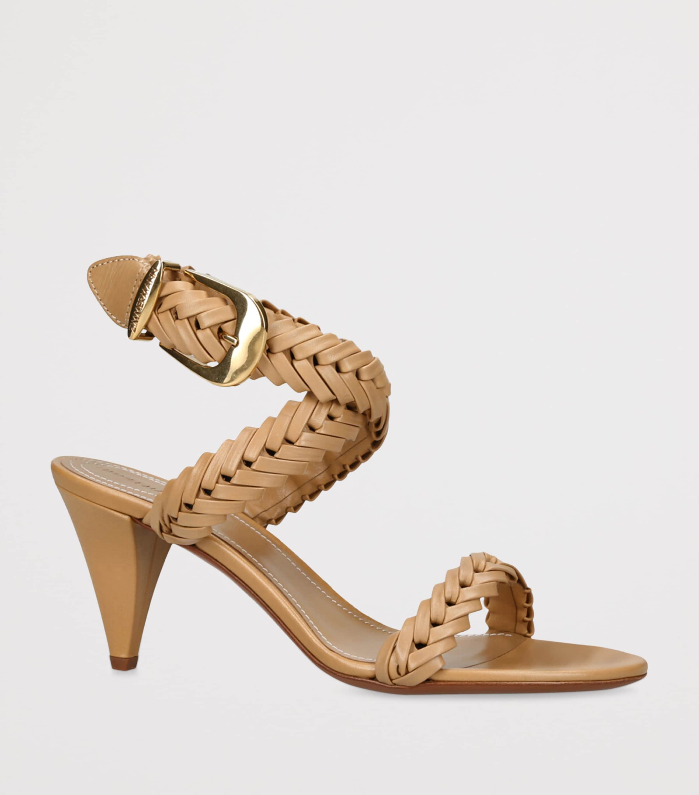 Calf Leather Helix Sandals 75 BEIGE Image 3