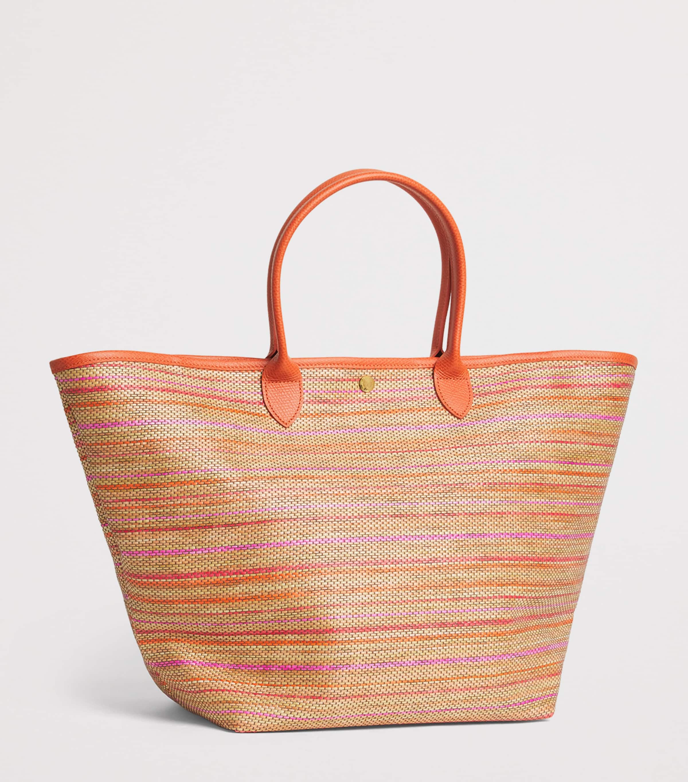 Longchamp Large Canvas Le Pliage Basket Bag Rainbow Image 3
