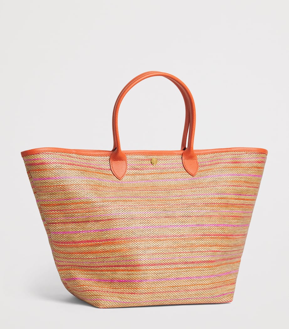 Longchamp Large Canvas Le Pliage Basket Bag Rainbow Image 3
