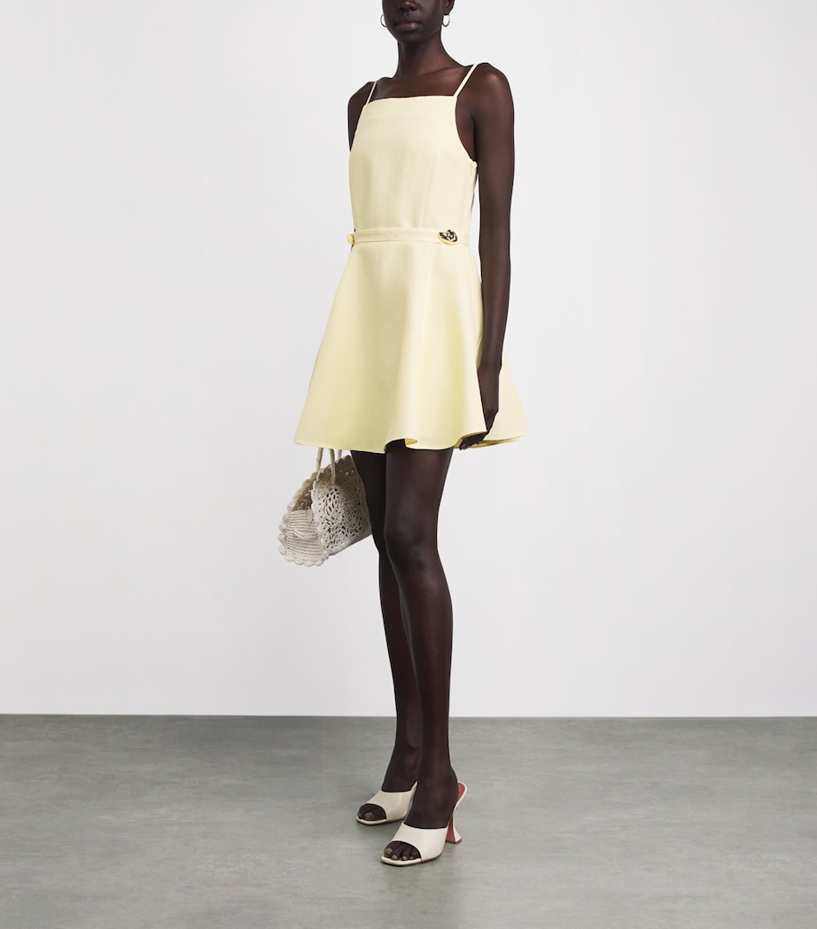 Maje Womens Satin Embellished Mini Dress Pale Yellow Image 2