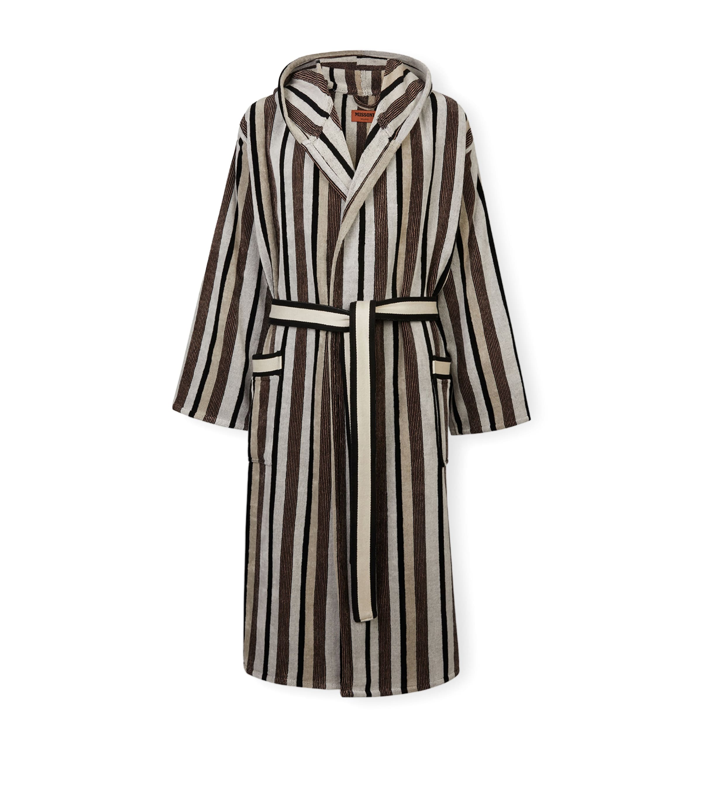Missoni Towelling Striped Craig Robe In Gray