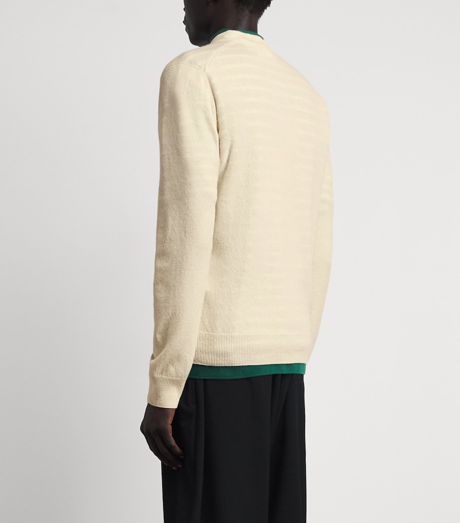 Comme Des Garçons Play Mens Wool Heart Cardigan Ivory Image 5