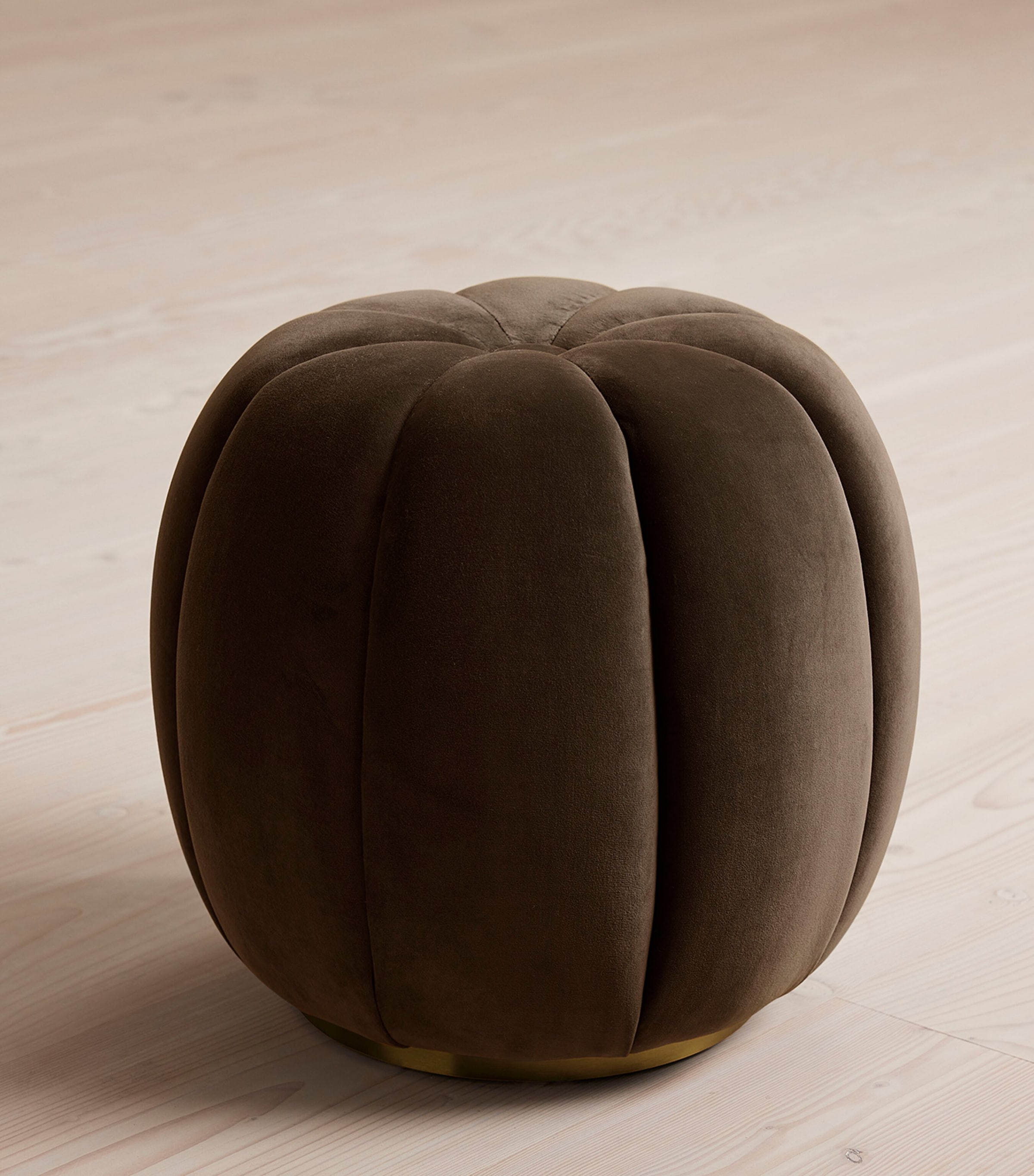 Soho Home Velvet Sofia Footstool Brown Image 3