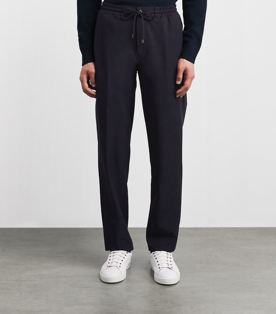 Pal Zileri Mens Drawstring Trousers Blue Navy Image 4