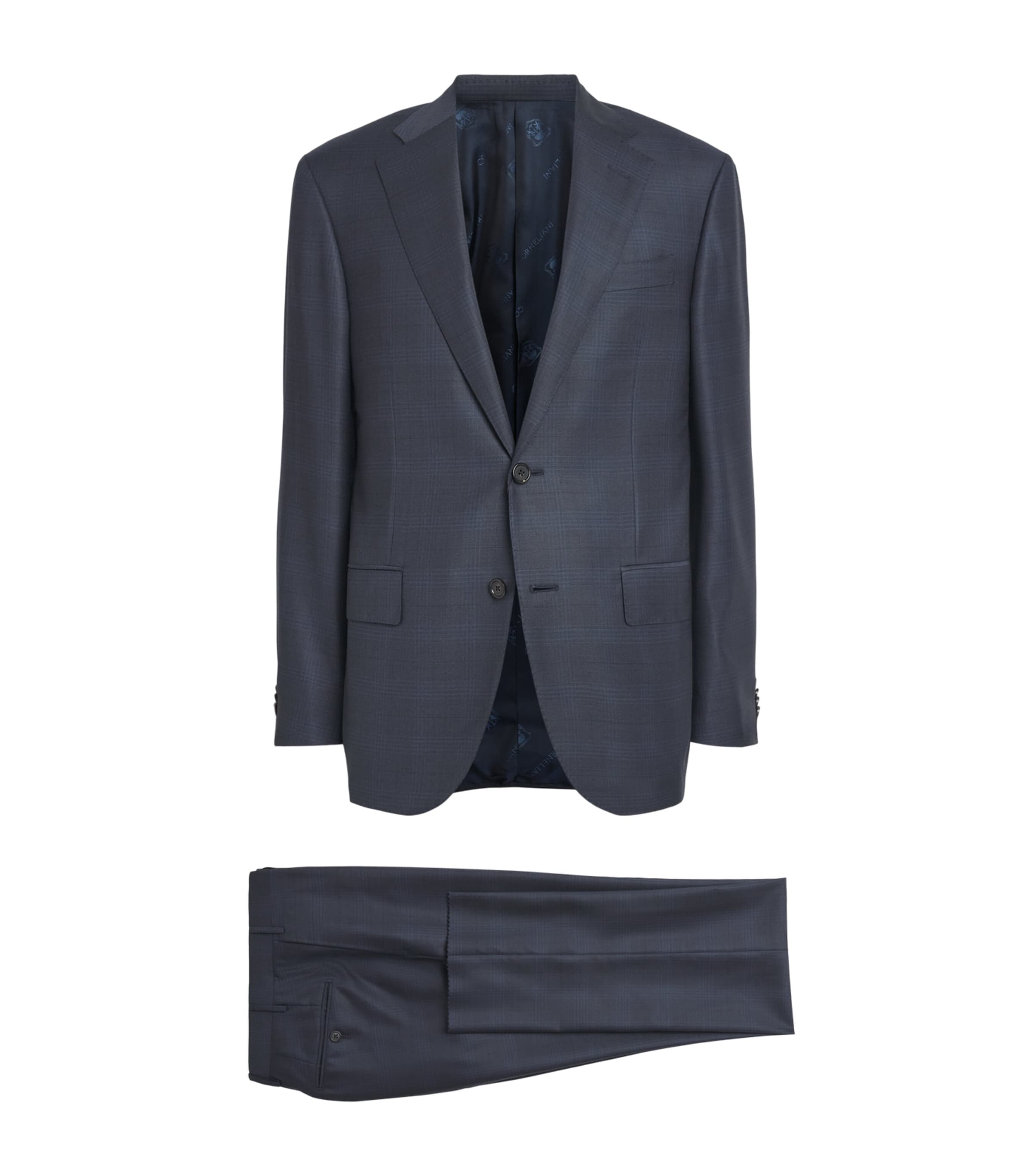 Corneliani Mens Virgin Wool 2-Piece Suit Blue Image 1