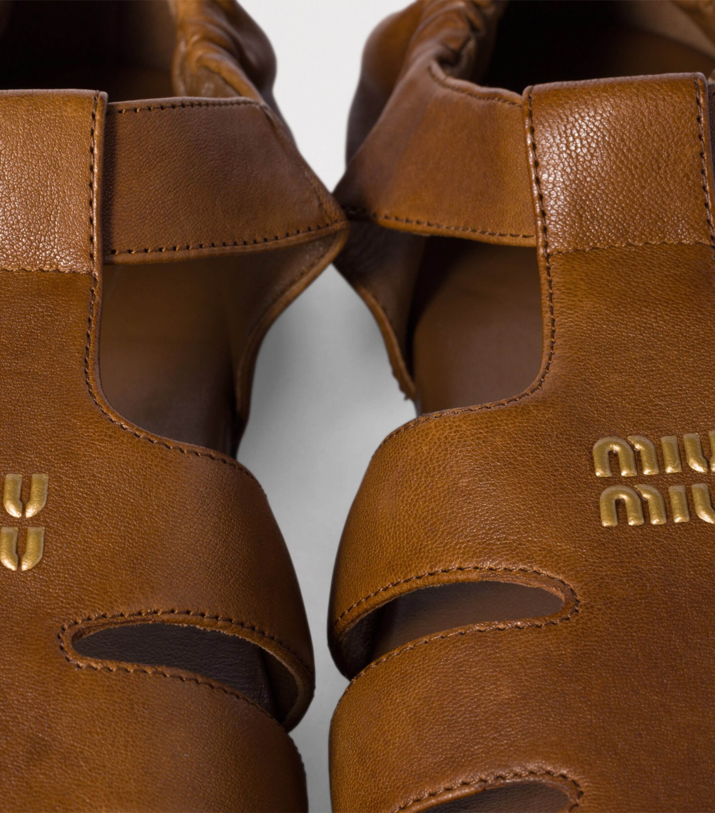 Miu Miu Nappa Leather Ruches Fisherman Sandals | Harrods UK