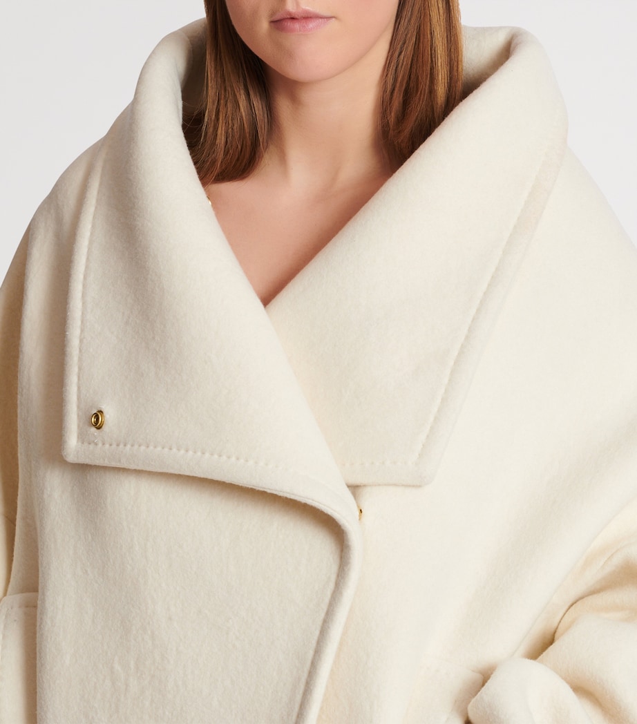 Wool-Blend Oversized Caban Jacket 0FA BLANC Image 7