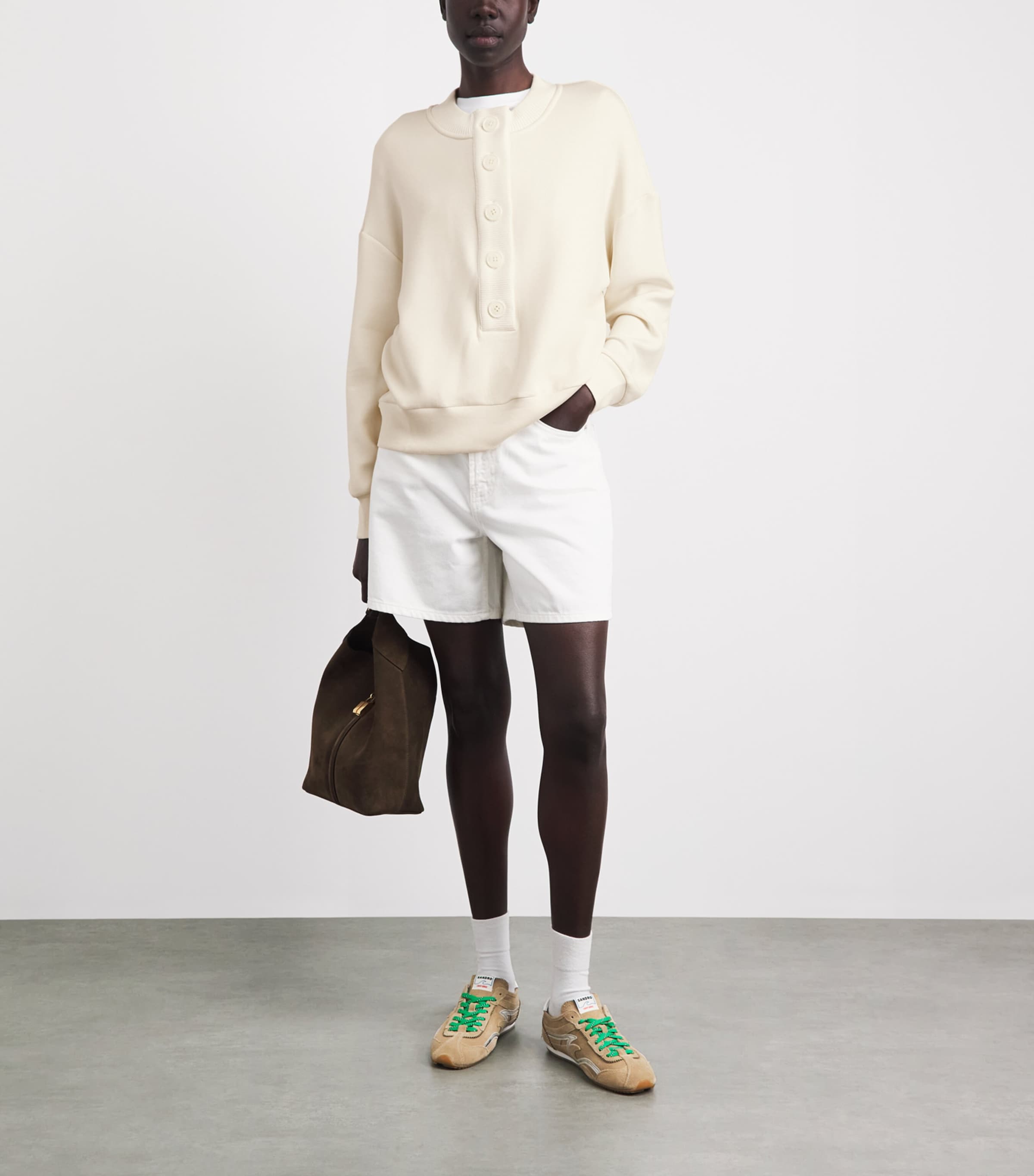 Varley Womens Button-Up Reena Sweatshirt Pristine Image 2