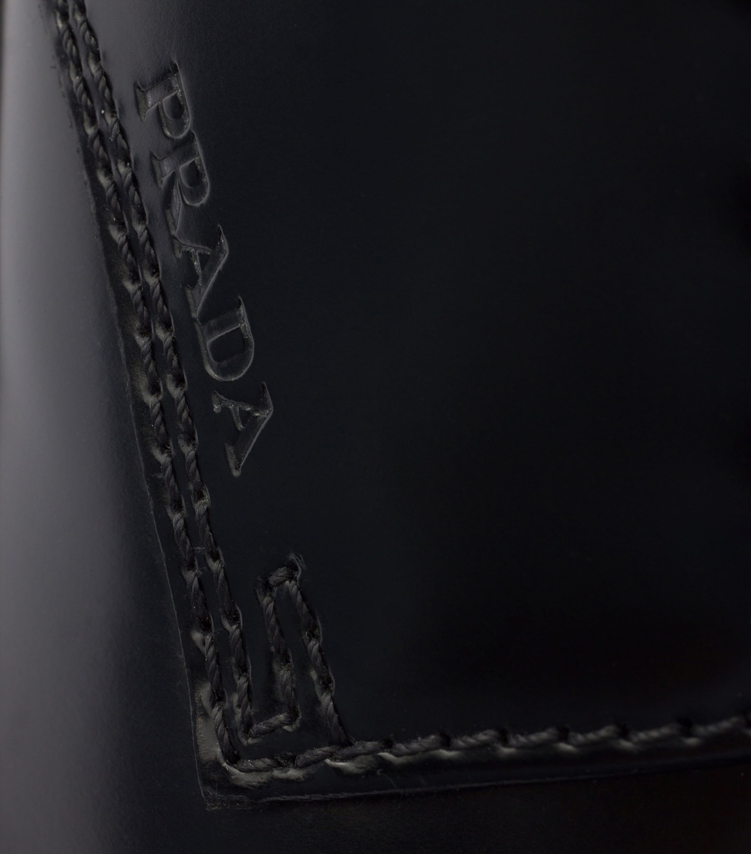Prada Leather Logo Derby Shoes Black Image 6