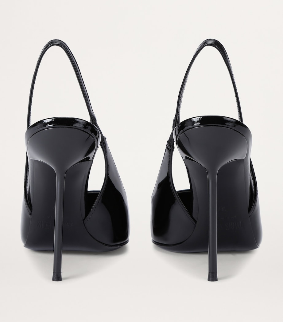 Patent Leather Lidia Slingback Pumps 105 BLACK Image 3