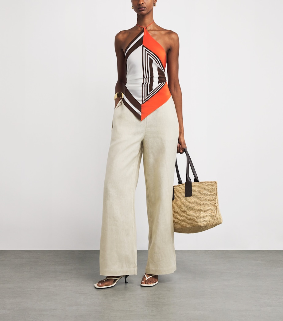 Linen Raquel Wide-Leg Trousers WHEAT Image 2